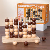 DMG Supply Houten Spelset - Boter Kaas en Eieren - Vier op een Rij 3D - 2 Spellen - 2 Spelers - Vanaf 3 Jaar