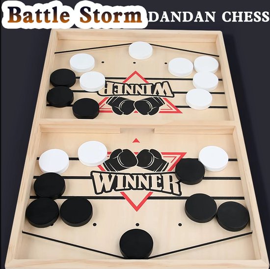DMG Supply Bullet Chess - Schietschaken - Katapult Spel - Houten Spel - 2 Spelers - Tafelspel - 30,5 x 23 x 3 cm