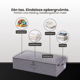 Bed Organizer met verharde bodem - 2 stuks - Ruime Opbergzakken voor Kleding en Dekbedden - Grijs - Opbergtassen voor onder je Bed