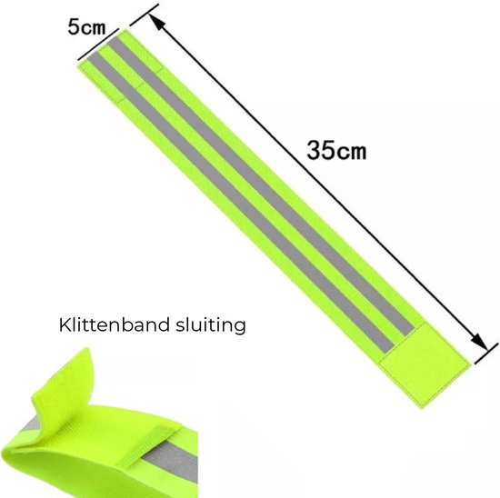 24ME® - 2 Stuks Reflecterende Elastieke Hardloop Band - Geel Veiligheidsband - Sportarmband