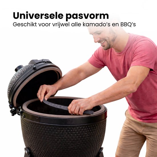BBQ Vervangingsvilt - Zelfklevend - 450cm x 2cm x 3mm - BBQ Vilt - Geschikt voor o.a. Green Egg, Kamado, Black Bastard