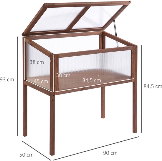 4goodz Houten Kweekkas - moestuin op Poten 845-472 - 50x90x93 cm