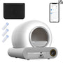 Zwiggi® Automatische kattenbak - Kattenbak zelfreinigend- Kattenbak + 45 Afvalzakjes (3 rollen) & Kattenbakmat - (Werkt met & zonder app) - Wit 65L