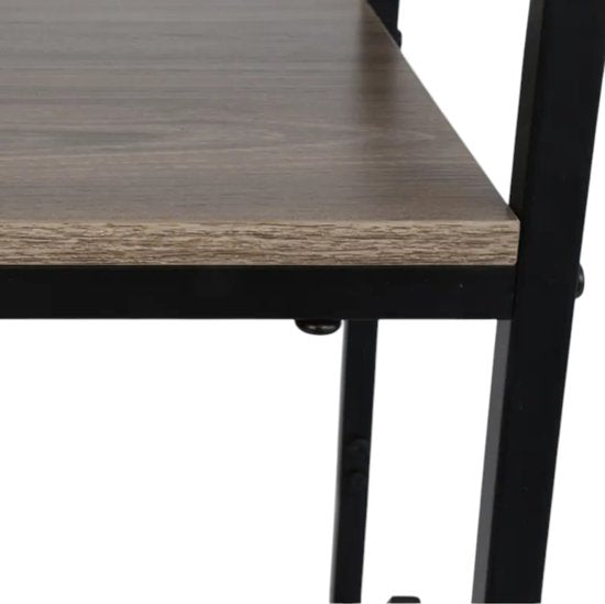 Multifunctioneel LP Opbergsysteem - Zwart met Hout - LP Kast met Wielen - Bijzettafel & Nachtkastje - Langspeelplaat Houder & Organizer - Stijlvol Elpee Rek