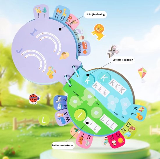 DMG Supply Alfabet Speelboek - Engelstalig Busy Book - Montessori Speelgoed - Educatief Speelgoed - Letters en Dieren