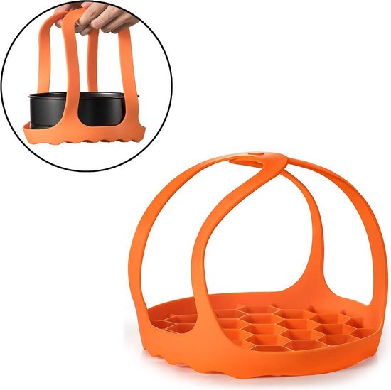 Pannenlappen - Ø 20 cm - Onderzetter - Pannenhouder - Lichtgewicht - Siliconen - Oranje - Onderzetter - Pannentiller - Pannenlap