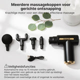 Carewat Massage Gun – Spiermassage Apparaat met 4 Opzetstukken – Draadloos – Stil – Oplaadbaar via USB-C – Spierontspanner voor Nek, Rug en Benen