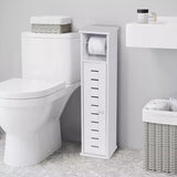 Toiletrolhouder met toiletroldispenser Santorini - 18x18x75 cm - Wit