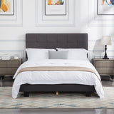 Bedombouw - Grijs - 147x206x110cm - Bedombouw met Hoofdbord - De perfecte combinatie van comfort en stijl voor je slaapkamer
