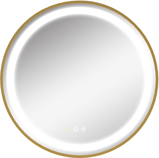 4goodz Ronde Badkamerspiegel 60 cm met LED Verlichting 834-393 - Goud