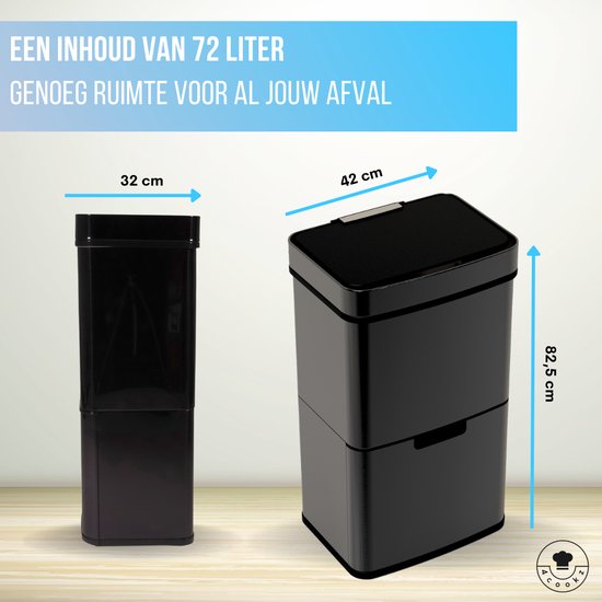 4cookz® Smart Waste Prullenbak Afvalscheiding met sensor 72