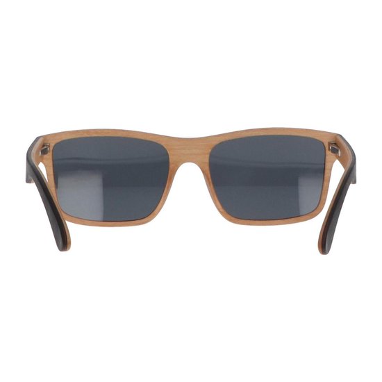 5one® 2-tone - Ebony - Maple-wood Houten zonnebril met Grijze lens