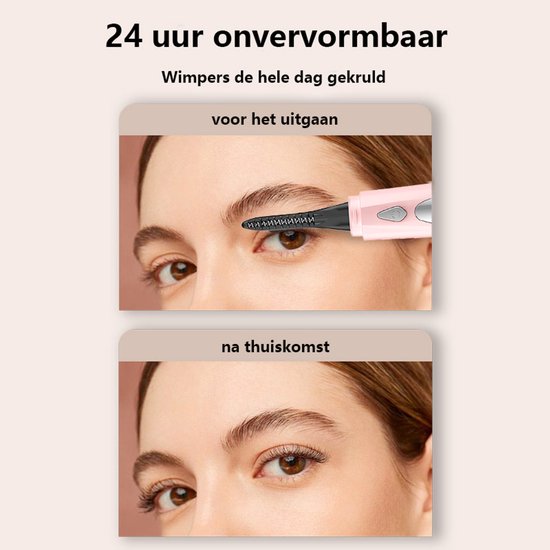 Elektrische Wimperkruller met Warmte – USB Oplaadbaar – 3 Temperatuurstanden – Langdurige Krul tot 24 Uur – Compact & Veilig