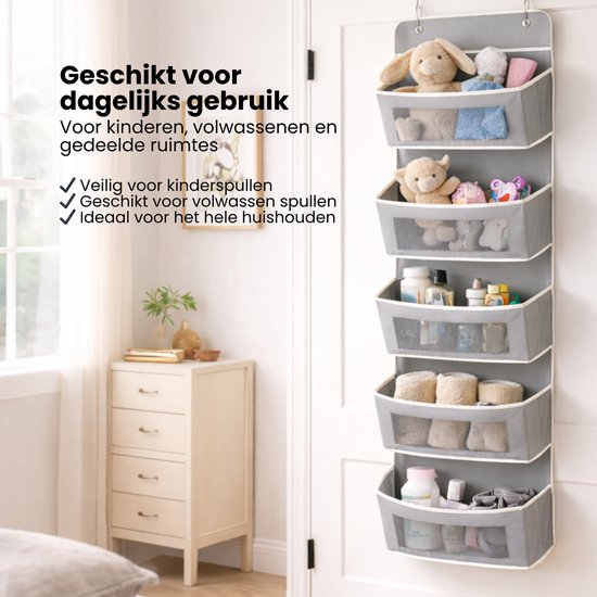 Opbergzak voor Deur - 5 Ruime Opbergvakken - 33 - Deur organizer