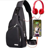 Sasemy - Borsttas Sling Bag Voor Heren - Sling Bag - 3 rits-vakken - Dames - Heren - Grijs #7 - 30 x 16 x 6 - Slingbag - Sbag - Schoudertas - Rugzak - Crossbody bag - Vaderdag Cadeau - Verjaardag Cadeau - Sinterklaas Cadeau - Kerst Cadeau