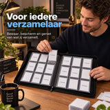 Toploader Binder – Verzamelmap voor 288 Trading Cards – 9 Vaks Kaartenmap – Geschikt voor Toploaders – Met Ritssluiting – Zwart