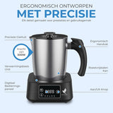 NovaWare Melkopschuimer met Schenktuit - Elektrisch – 5-in-1 Melkopschuimer Electrisch – Milk Frother - Melkschuimer Voor Melk – Melkklopper - RVS