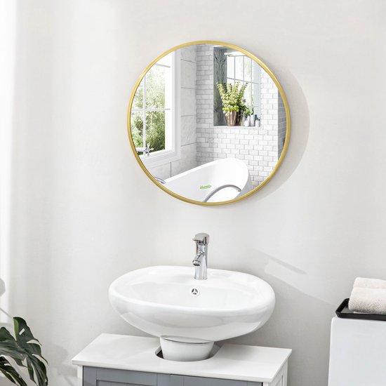 4goodz Ronde Spiegel 50 cm met Aluminium Frame - Goud