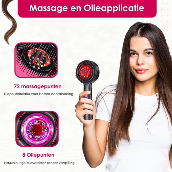 Pro Scalp Massager met Massage Olie Applicator - USB Oplaadbaar - 3 Massage­standen - Massage Apparaat - Haarborstel