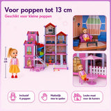 DMG Supply Groot Poppenhuis - Hoog - Meerdere Verdiepingen - Poppen - Meubels