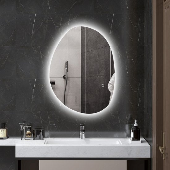 4goodz Asymmetrische Badkamerspiegel met LED-verlichting 70x50 cm
