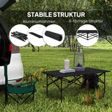 Opvouwbare Campingtafel met Oprolbaar Tafelblad van Aluminium - 95 x 55 cm - Zwart