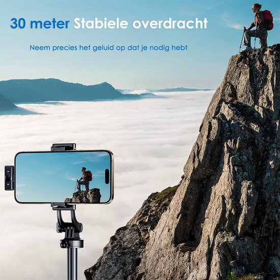 Draadloze Microfoon - 2 Stuks - Geschikt voor iPhone, Android en Camera - Plug & Play - Meter Bereik