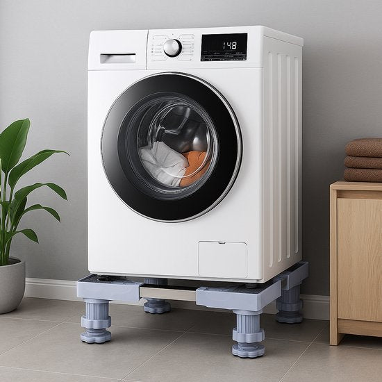 Verstelbare Wasmachine Verhoger – Stabiele en Universele Ondersteuning voor Wasmachines & Drogers – Verhoogt tot 11 cm – Antislip & Geluiddempend