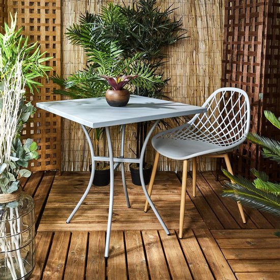 Home Deco Factory Murcia 4 stuks Comfortabele tuinstoelen - Grijs