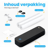 NovaWare® Thermische Printer A4 - Sticker Printer - Pocket Printer - Mini Printer voor Mobiel - Laptop - tablet - Verzendlabel - Barcode - Tattoo - Portable Printer - Shipping Label - Zwart