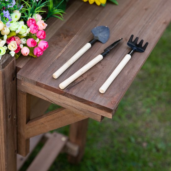 4goodz verhoogde plantenbak 54x123x74 cm met 8 vaks-verdeler