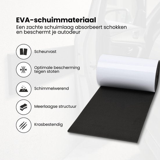 Stootstrip Muurbeschermer Garage - 200x20cm - Zelfklevend Autodeur Beschermer - Stootrand Foam - Autodeur Beschermer - Garage Stootrand