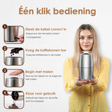 Elektrische Koffiemolen - 200W - 60g Capaciteit - Roestvrij Staal - Stil (45dB) - Koffiebonen, Noten & Specerijen