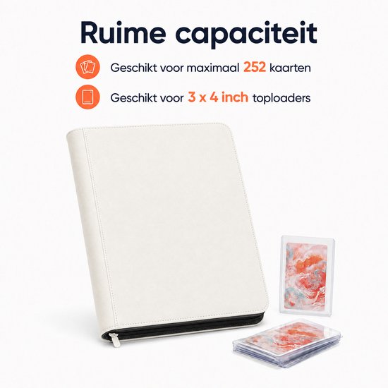 Toploader Binder - 252 Speelkaarten - Verzamelmap voor 3 4 inch Toploaders - Kaartenmap - 9 Pocket