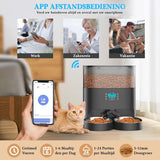 Automatische Voerbak - Kat en Hond - 2-in-1 Voerautomaat - Voerautomaat - Voice Recorder & Timer - Smart App Besturing - Voerdispenser - 6L - Zwart - Honeyguardian