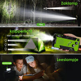 Vesfy Noodradio Solar Opwindbaar - Oplaadbaar & Batterijen - 7400mWh - LED Zaklamp - AM-FM Radio - Draagbare Radio voor Noodpakket