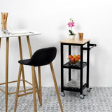 Home Deco Factory Keukentrolley – 2 Etages – Verrijdbaar - Zwart