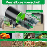 Automatische Voederautomaat met Timerfunctie - 200ml - Geschikt voor Vijver, Vlokken, Korrels en Tetra Visvoer - Visvoer Aquarium