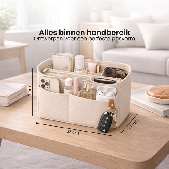 Handtas organizer - Bag in Bag - 11 ruime vakken - 17 9 Tasorganizer