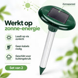 Mollenverjager op Zonne-energie – Solar Mollenverjager – Set van 2 – Voor Gazon, Tuin & Moestuin – Zonder Kabels – 35 cm