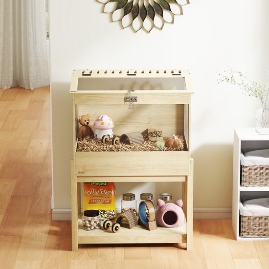 2-Etagen Hamsterkooi met Opklapbaar Deksel - 50x83x103 cm