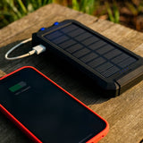 Powerbank 20000 mAh – Zwart - Draadloze Zonne-energie Powerbank met LED-indicator – Outdoor Waterdicht – Zwart - USB Snellader – Powerbank voor Smartphone & Tablet - powerbank 20000 mah draadloos