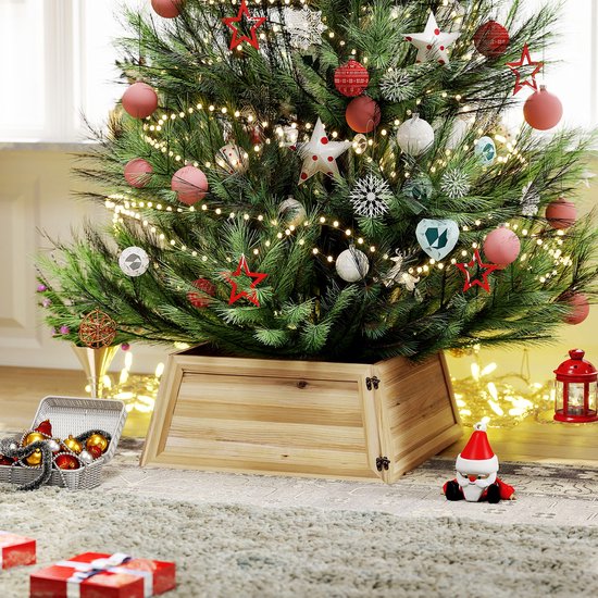 Houten Kerstboomrok 65 x 65 cm van vurenhout - Bruin