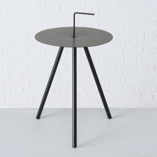 Boltze® Tobo Bijzettafel-set 2 stuks 35x52/45x58 cm - Zwart/Kaki