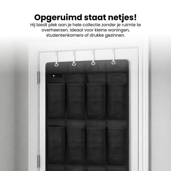 Schoenenzak voor aan de deur - 24 vakken – Schoenen organizer - Hangende schoenen organizer - Schoenen Opbergsysteem - Ruimtebesparend - Zwart