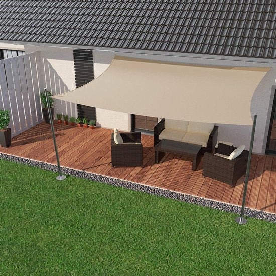 HanSe® Schaduwdoek Rechthoek Waterdoorlatend 3x4 m Zonnedoek