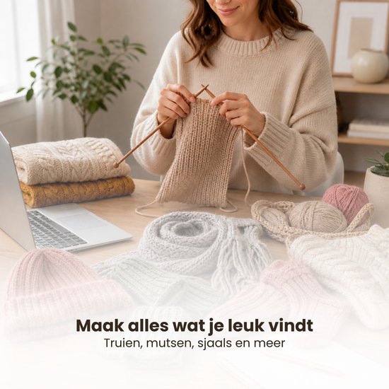 Breinaalden Set Bamboe 36 Stuks Donker Bruin - 18 Verschillende Maten - 35 cm Lang - 2 tot 10 mm Dikte - Ergonomische Breinaald - Kwalitatief Hoogwaardig Bamboe