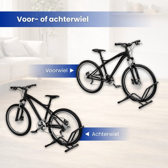 Fietsenrek Voorwiel of Achterwiel - Zwart - Fietsen Rek Racefiets, Mountainbike, Mtb - Achterwiel Standaard - Voorwiel Standaard - Bike stand