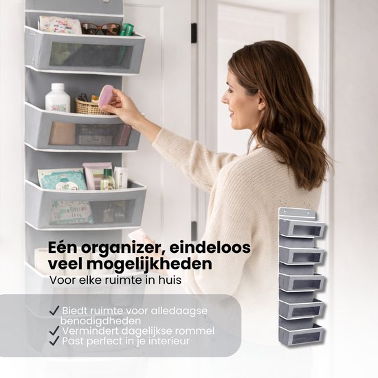 Opbergzak voor Deur - 5 Ruime Opbergvakken - 33 - Deur organizer