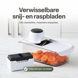 Mandoline Groentesnijder Set met Opvangbak – Groentehakker – Blokjessnijder – Julienne Snijder – Uiensnijder – RVS Messen – Groente Chopper met 8 Snijbladen – Keukensnijder